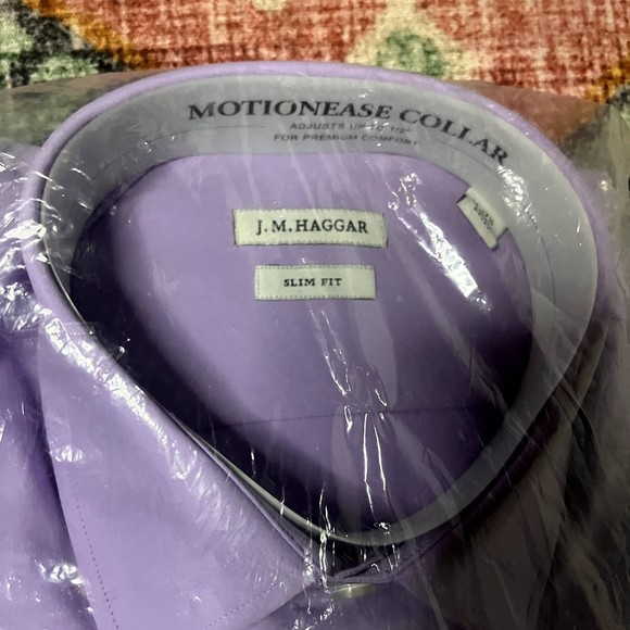 Premium Lavender Men's Button-up (J.M. Haggar, Size 17-17 1/2 -- 34/35) - Picture 4 of 4